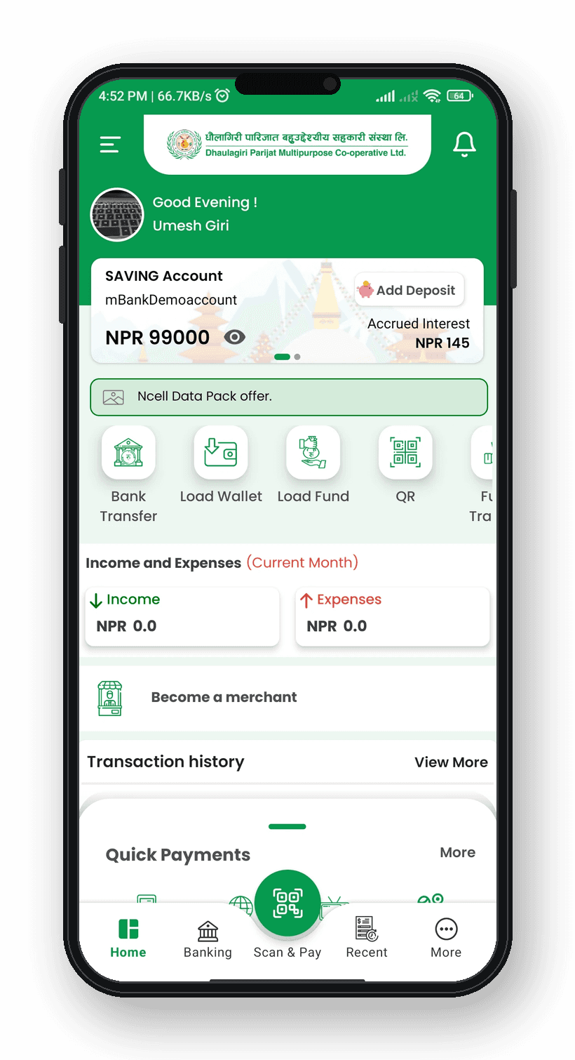 Dhaulagiri Smart App Interface